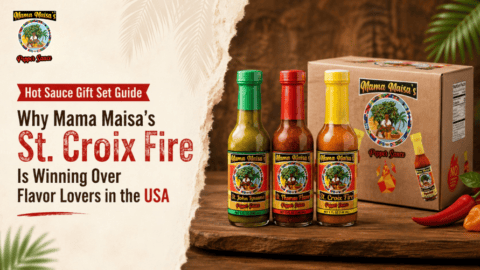 Hot sauce gift set with Caribbean Scotch Bonnet pepper sauce bottles